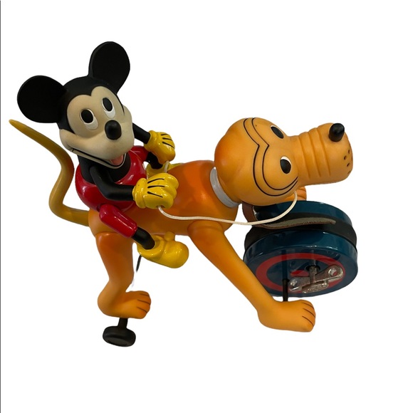Disney Toys Disney Mickey Riding Pluto Collectible Wind Up Toy